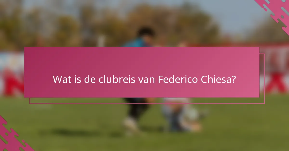 Wat is de clubreis van Federico Chiesa?