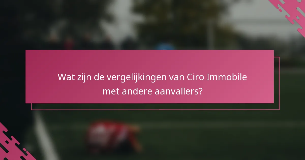 Wat zijn de vergelijkingen van Ciro Immobile met andere aanvallers?