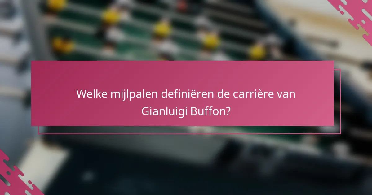 Welke mijlpalen definiëren de carrière van Gianluigi Buffon?